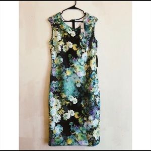 New York & Co Flower Print Midi Dress - size L